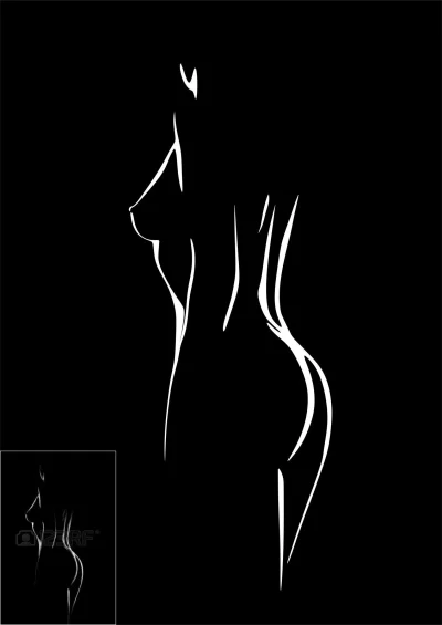 Силуэт обнаженной девушки