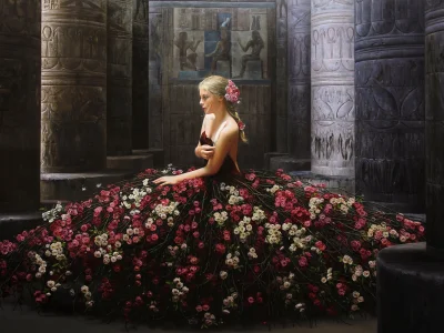 Женщина с красной розой