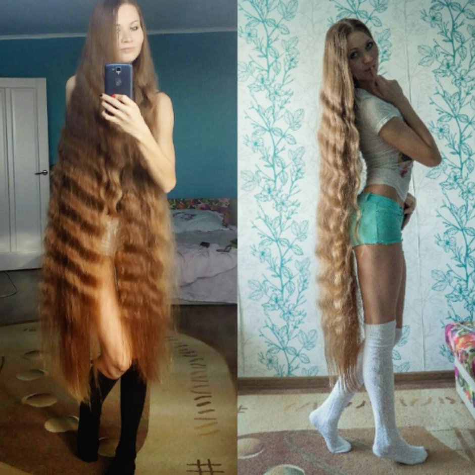 Длинные густые волосы ню