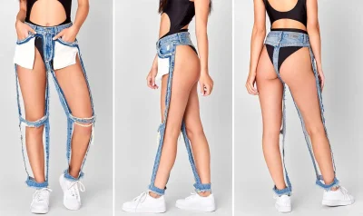 Джинсы с вырезами на ягодицах