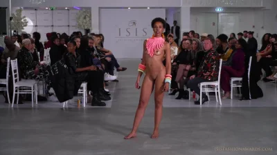 Isis fashion awards 2022 nude accessory runway catwalk show