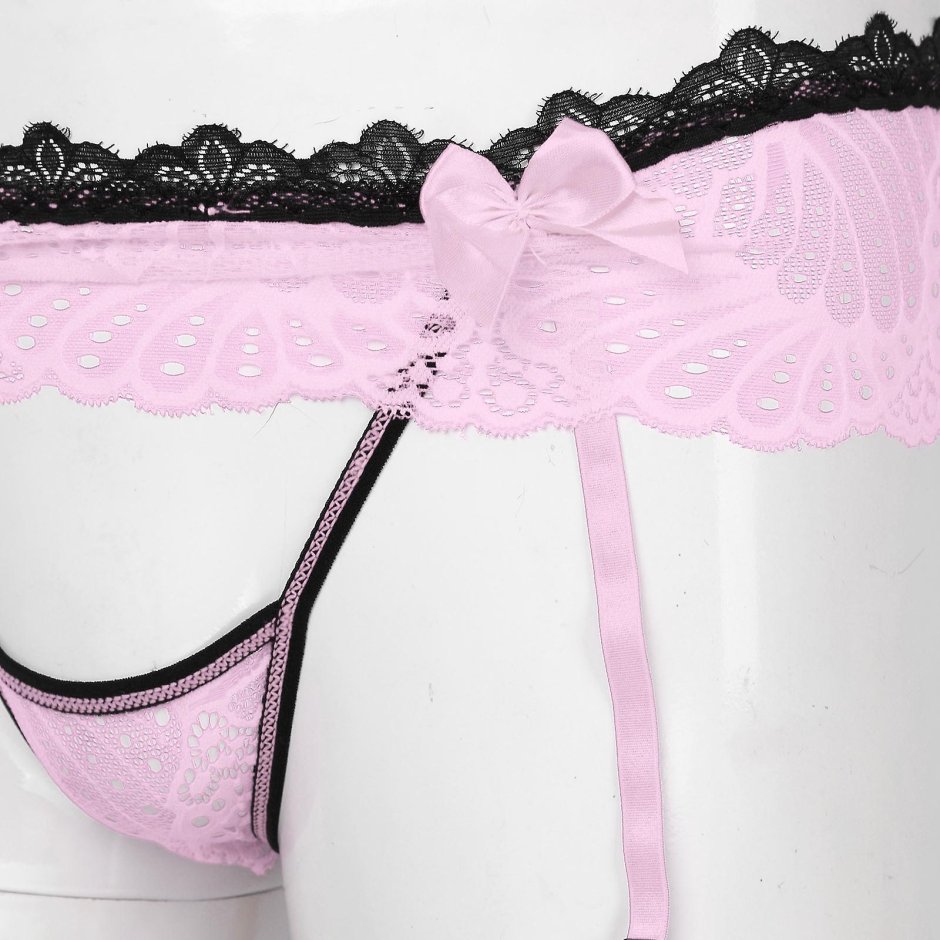 Пояс для чулок и стринги кружевные softline collection, черный, m/l