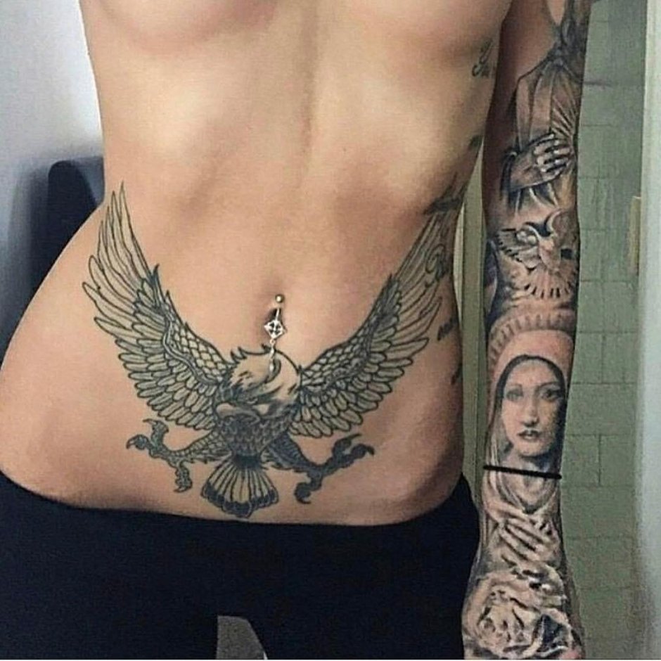 Тату на живот для девушек