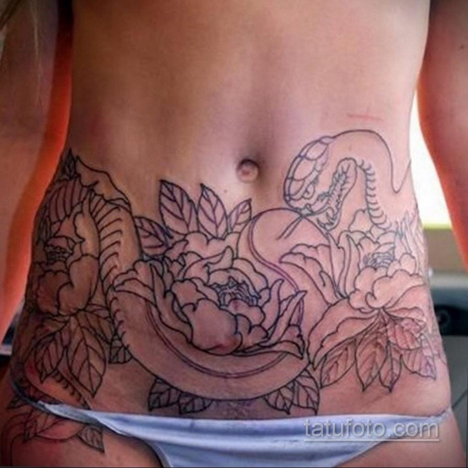 Татуировки на животе для девушек