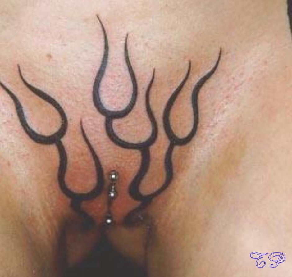 Тату на пупке для девушек