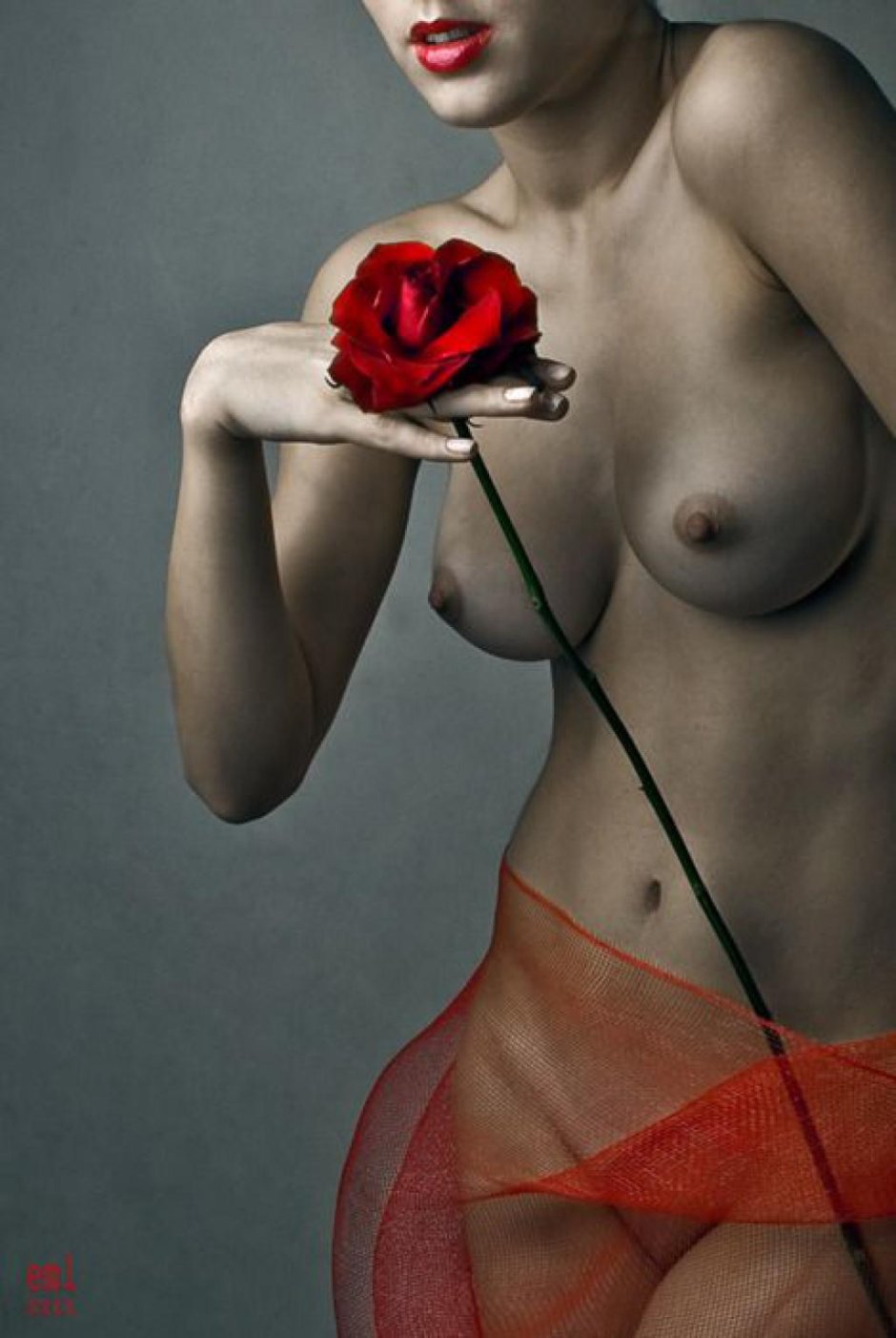 Девушка с цветам