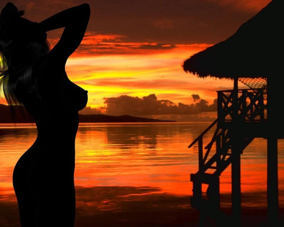 Красивые девушки на закате