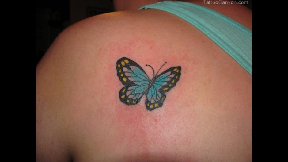 Татуировка бабочка на очке