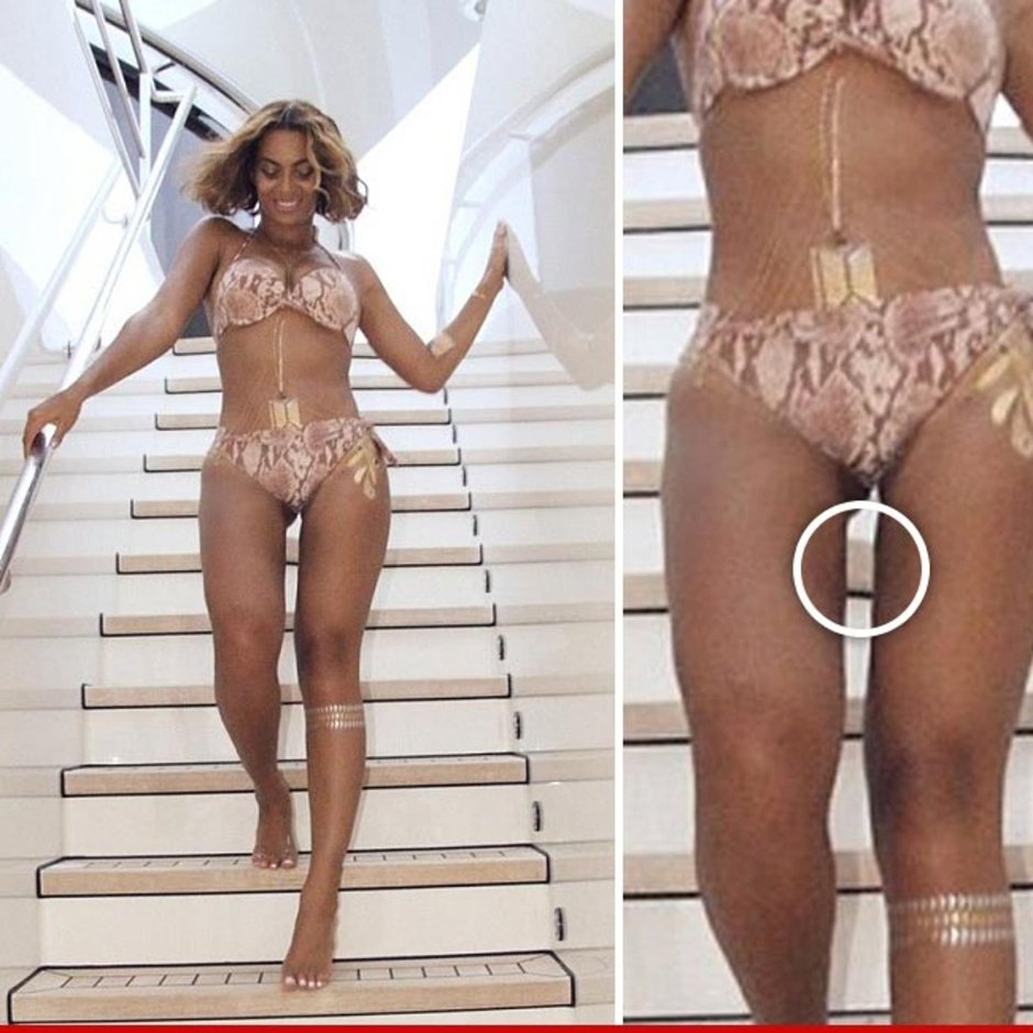 Бейонсе в купальнике без фотошопа