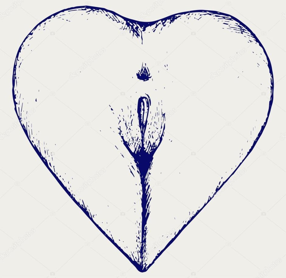 Попа в виде сердца