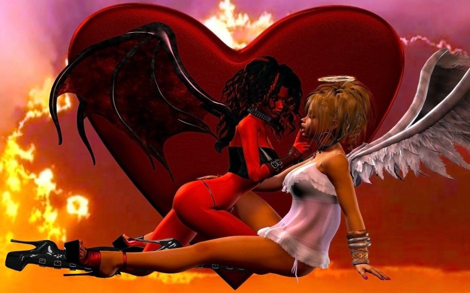 Ангел и демон девушки