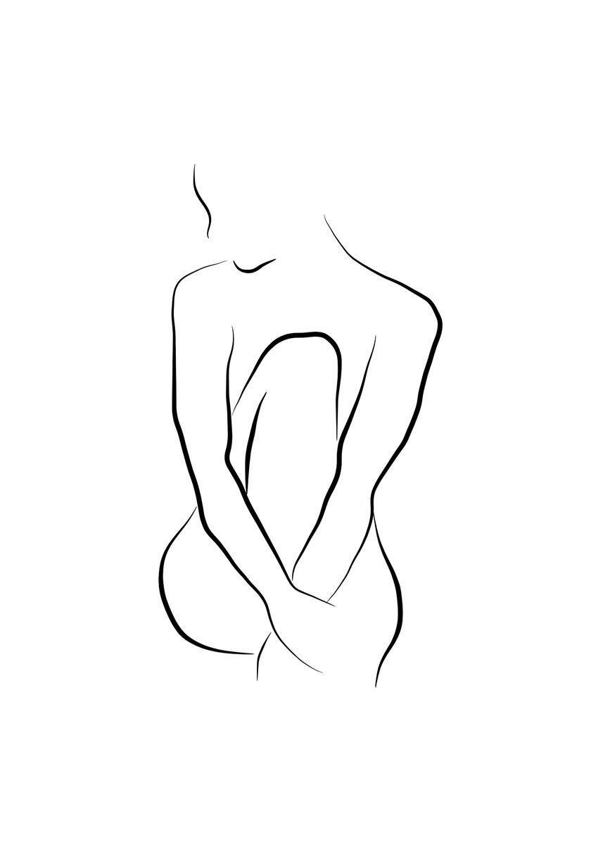 Силуэт женского тела контур