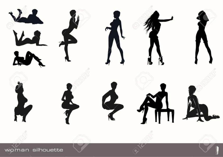 Эротичный силуэт девушки вектор