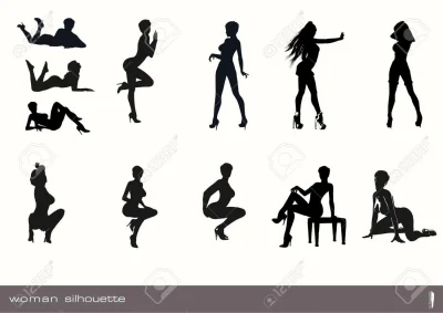 Эротичный силуэт девушки вектор