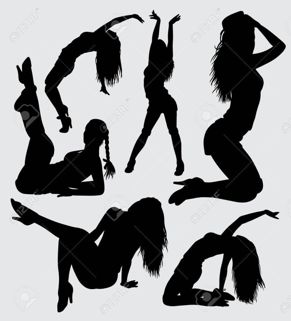 Силуэт сидящей девушки