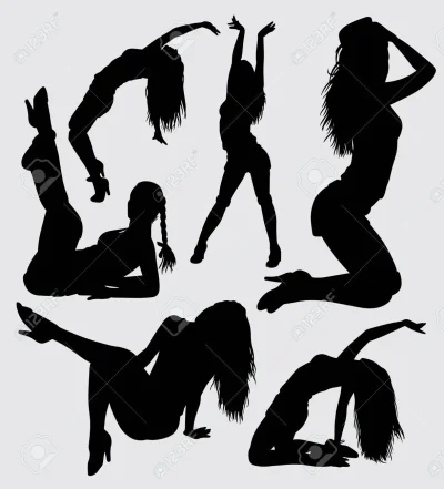 Силуэт сидящей девушки