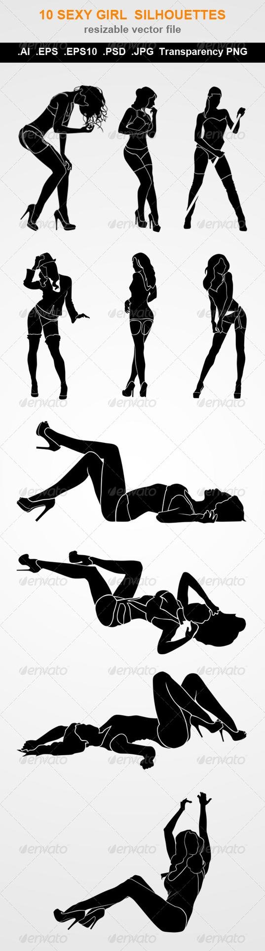 Силуэт лежащей девушки