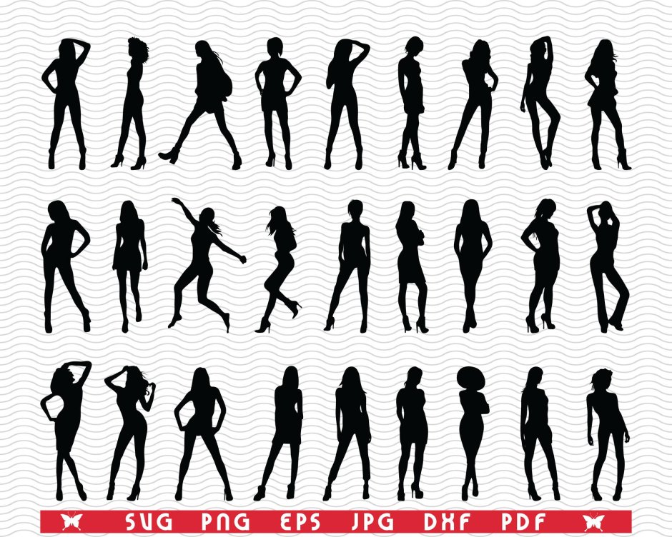 Силуэт девушки вектор
