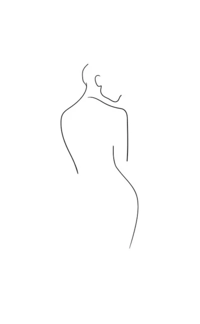 Силуэт девушки линиями