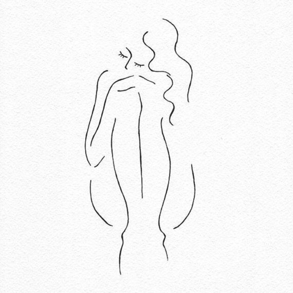 Девушка одной линией