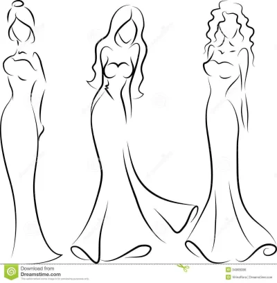 Силуэт девушка в платье