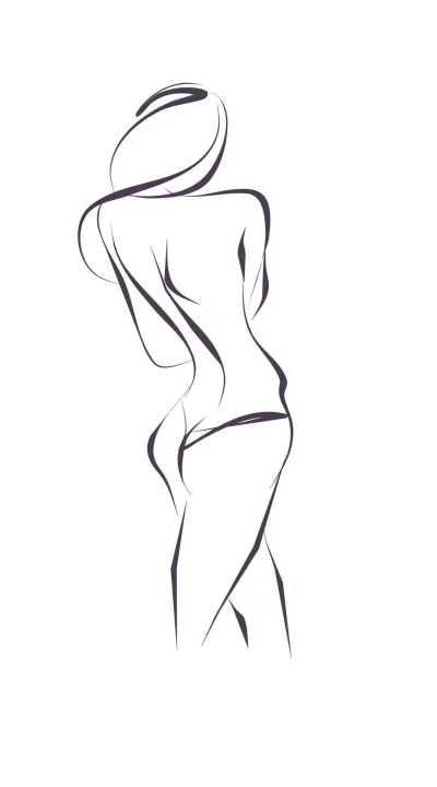 Женский силуэт контур