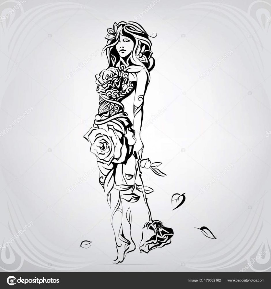 Эскиз девушка