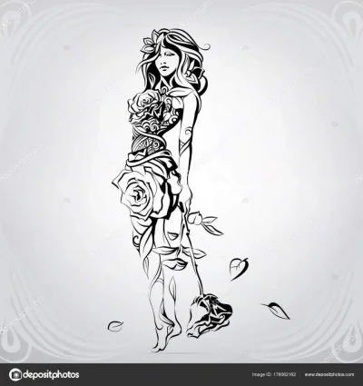 Эскиз девушка