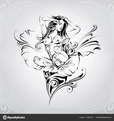 Тату силуэт девушки