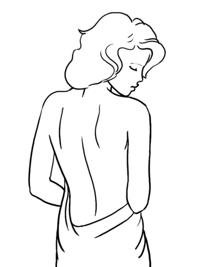 Девушка со спины рисунок карандашом