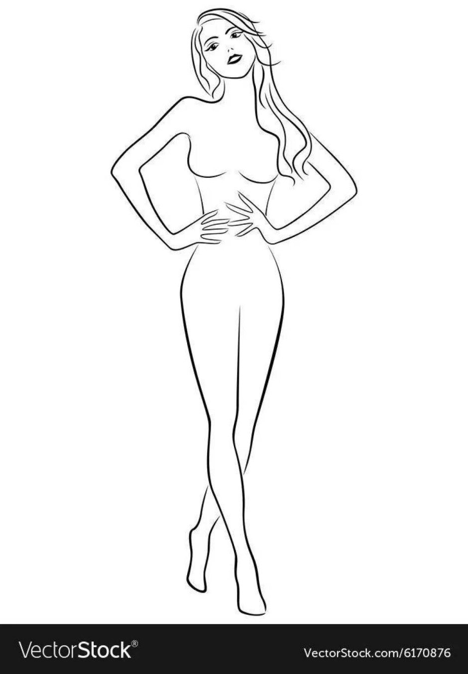 Контур женской фигуры