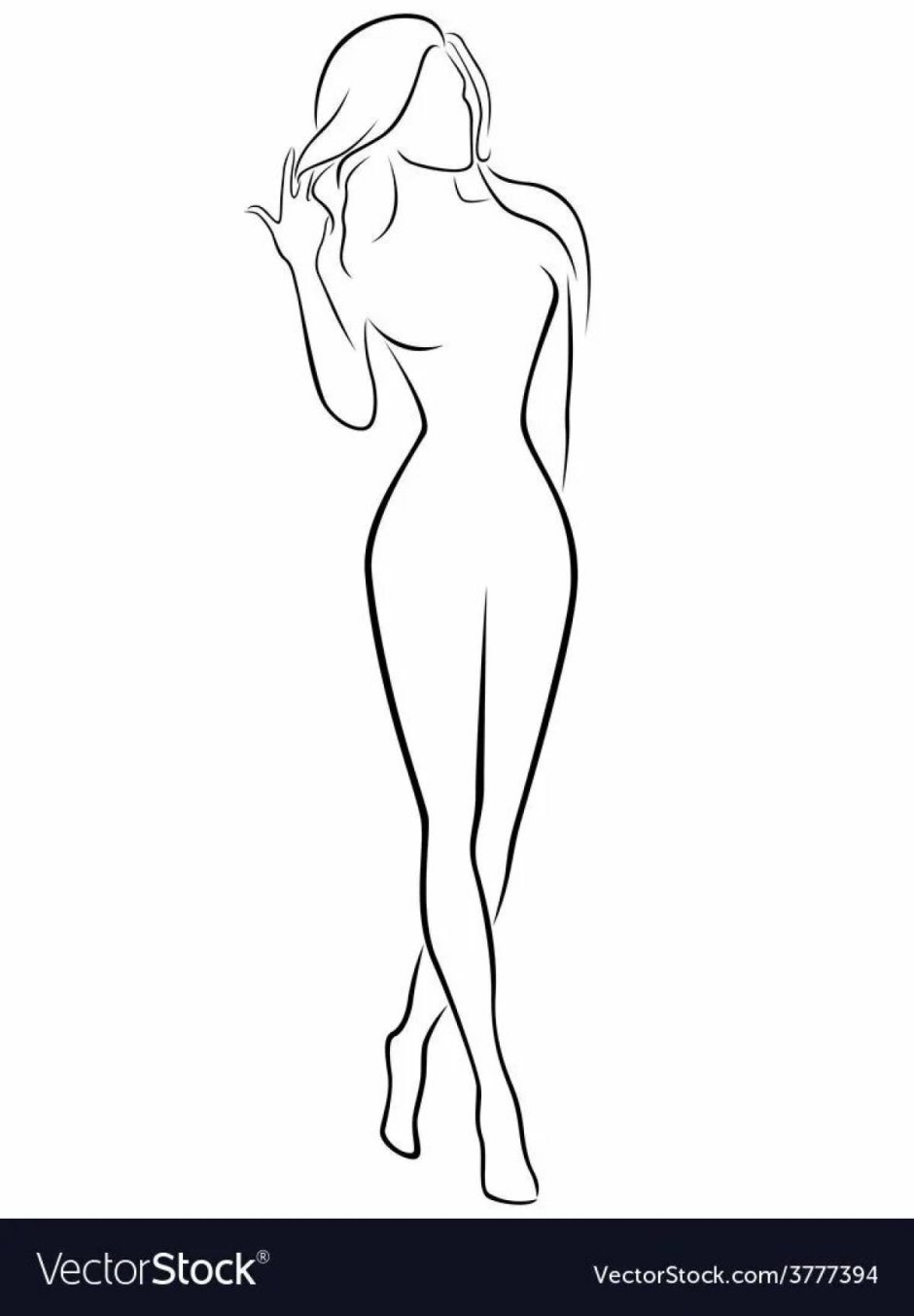 Контур женской фигуры