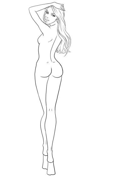 Эскиз голой девушки
