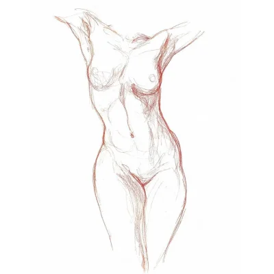 Голое женское тело рисунок