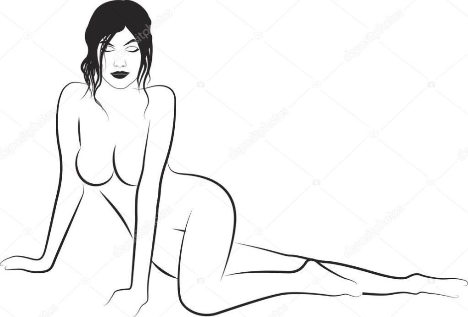 Эскиз голой девушки