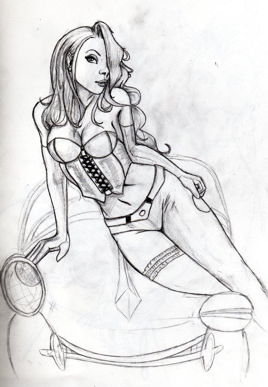 Рисунки голых девушек карандашом