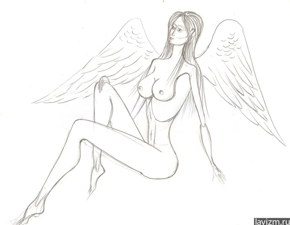 Рисунки карандашом ангел