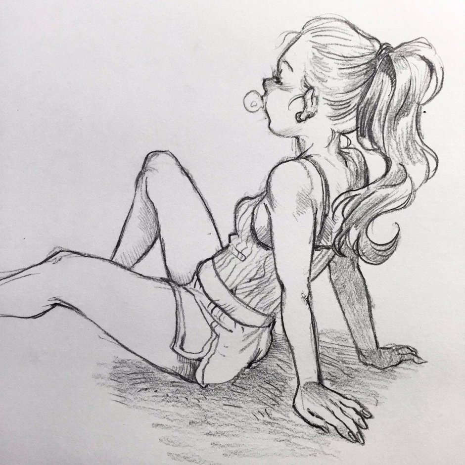 Рисунки для срисовки карандашом девушки