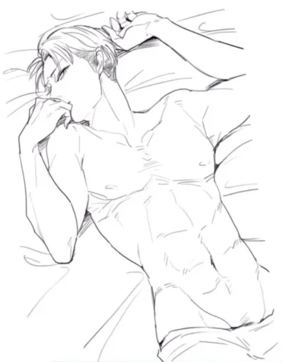 Аниме парень с голым торсом