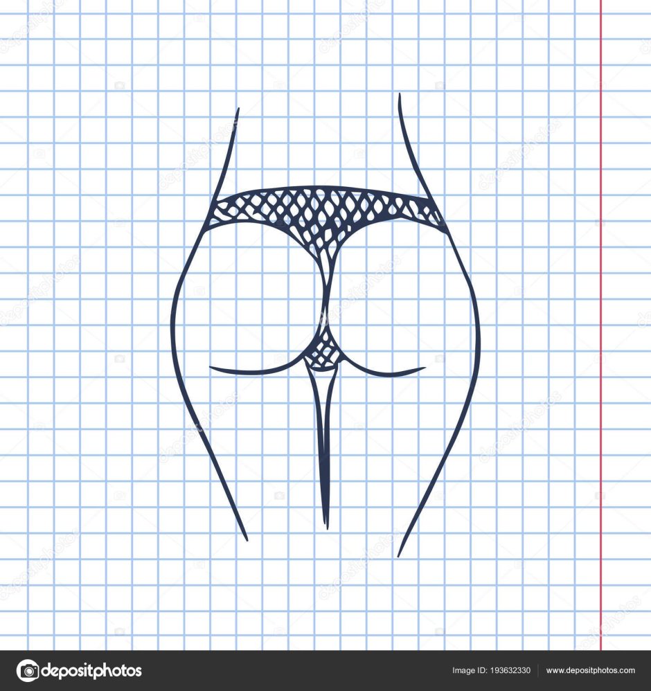 Рисунок попы карандашом