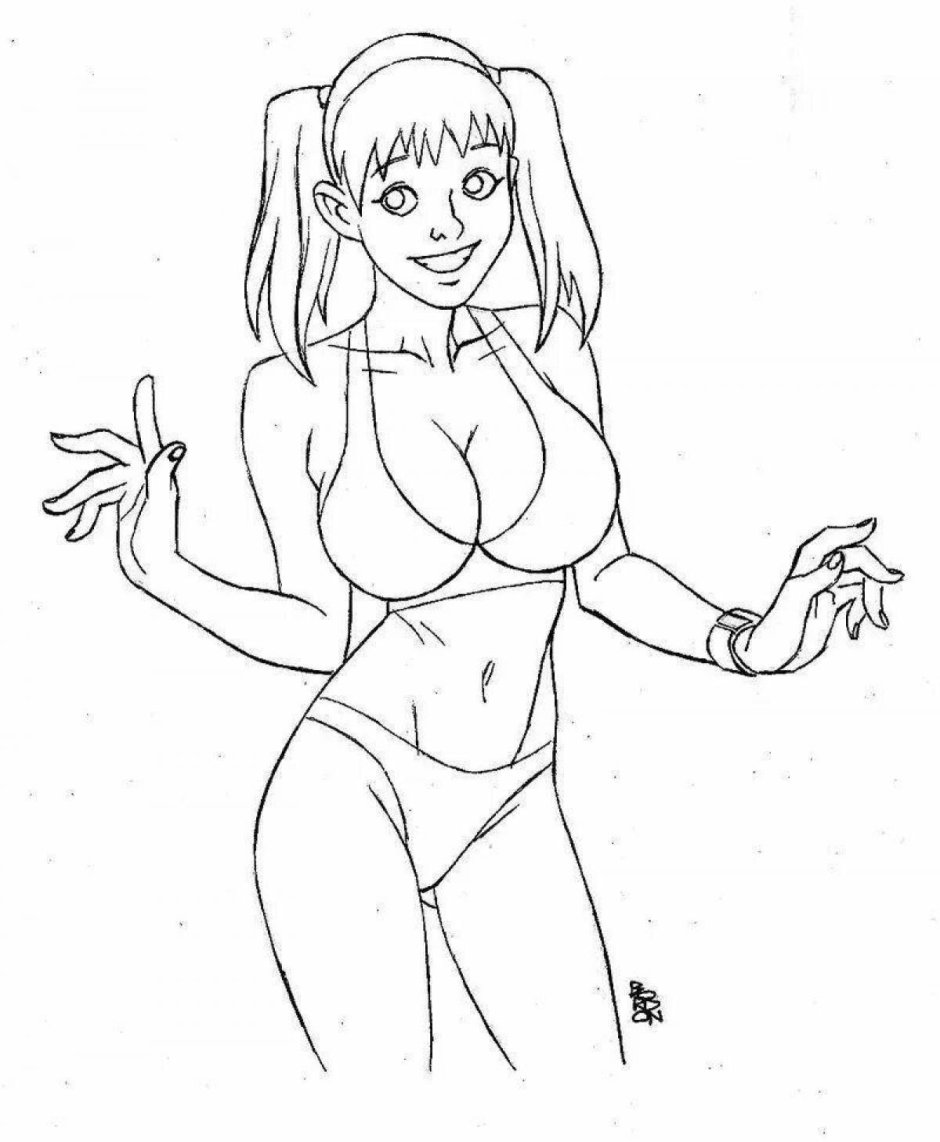 Девушка в купальнике рисунок карандашом