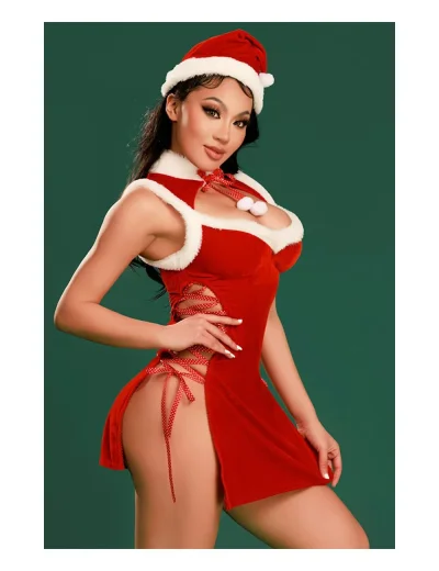 Эротический ролевой костюм для игр снегурочка