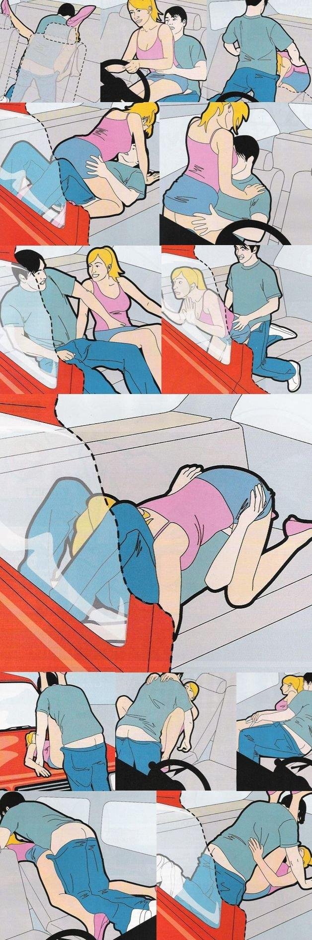 Интересные позы в машине