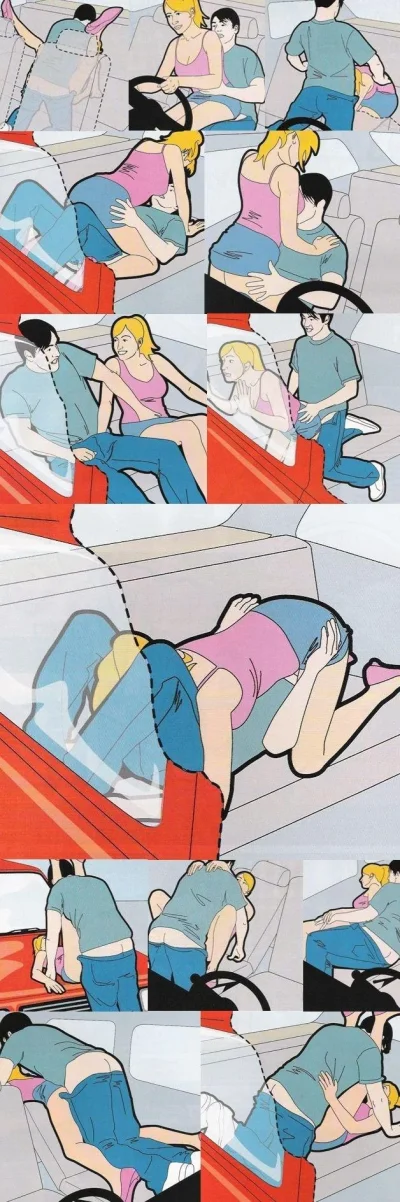 Интересные позы в машине