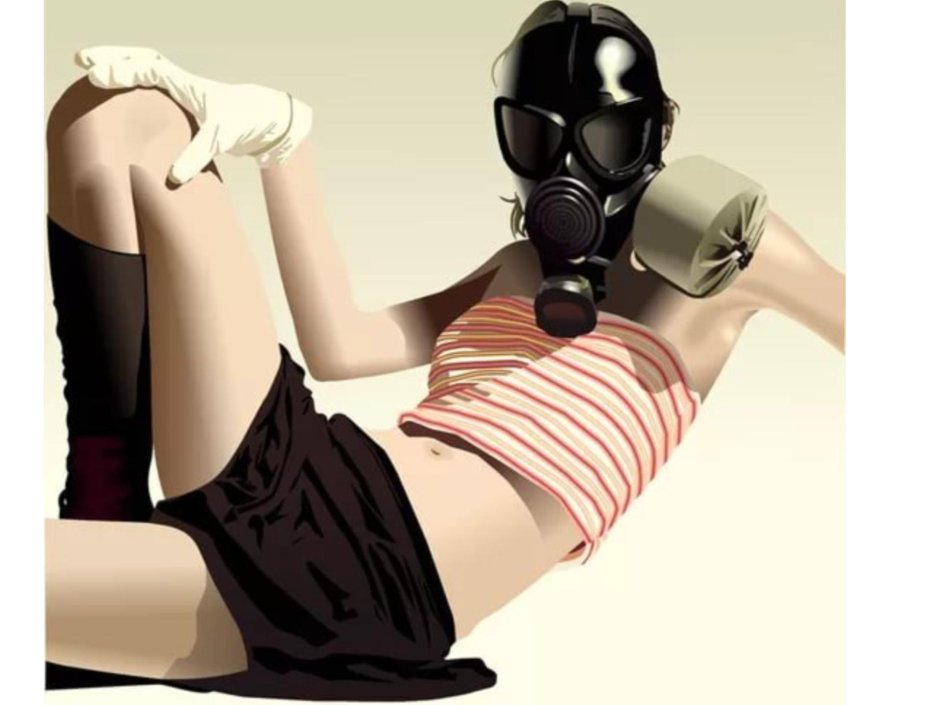 Девочка в противогазе