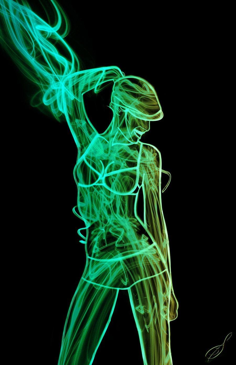 Девушка неон