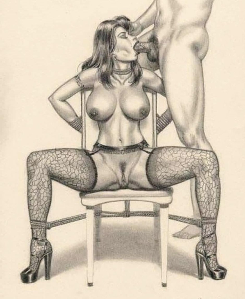 Голые в чулках рисунки порно.