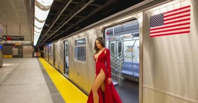 Шикарные девушки в метро