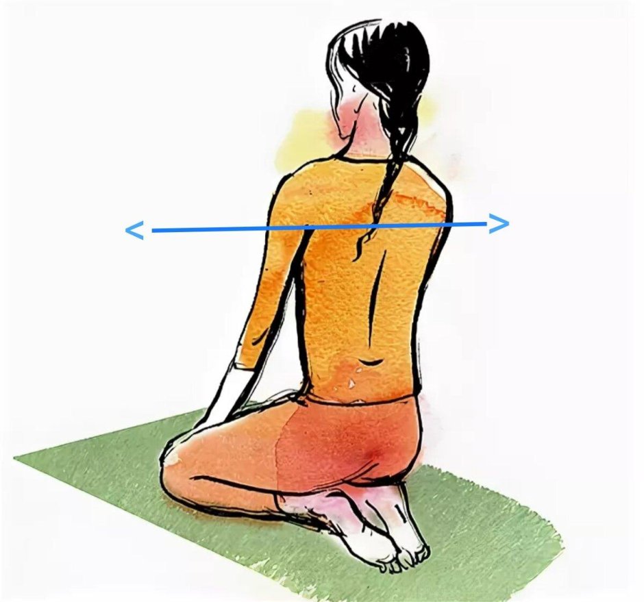 Упражнение сидя на коленях