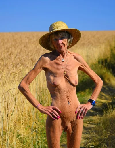 Naked old woman